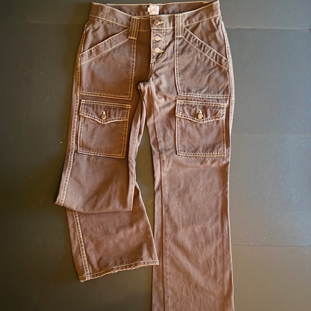 Joie brown retro button fly jeans-6 pockets